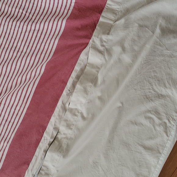 Pottery Barn Teen Harbor Stripe Duvet Cover & Sham- red & Cream - Picture 3 of 8